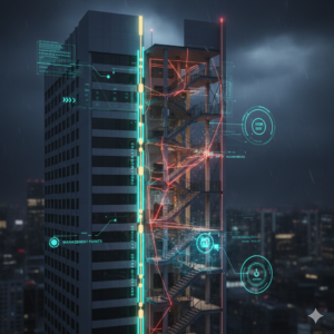 🏗️ 【建物】階段室の「ねじれ」変形：地震時の避難経路を確保するためのエキスパンションジョイント管理