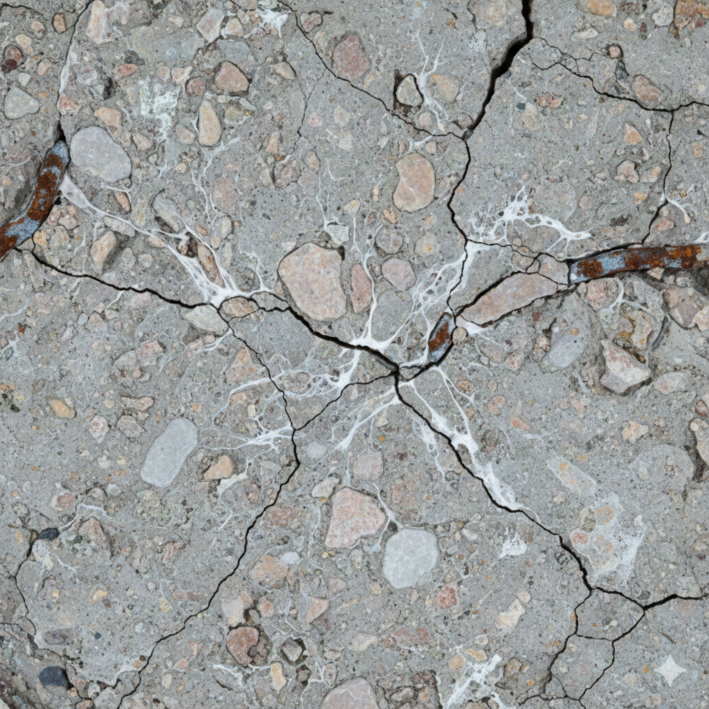 🔍 【診断】コンクリートの「アルカリ骨材反応」：内部から膨張・破壊される建物の余寿命判定