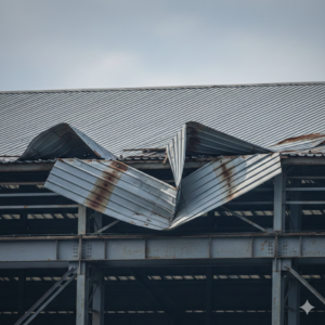 🏗️ 【建物】折板屋根の「剥がれ」と「変形」：大型工場・倉庫の屋根構造が地震時の安全に与える影響