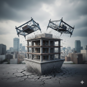 🌍 【地震】直下型地震による「突き上げ」の衝撃：建物基礎と設備架台にかかる上向きの慣性力